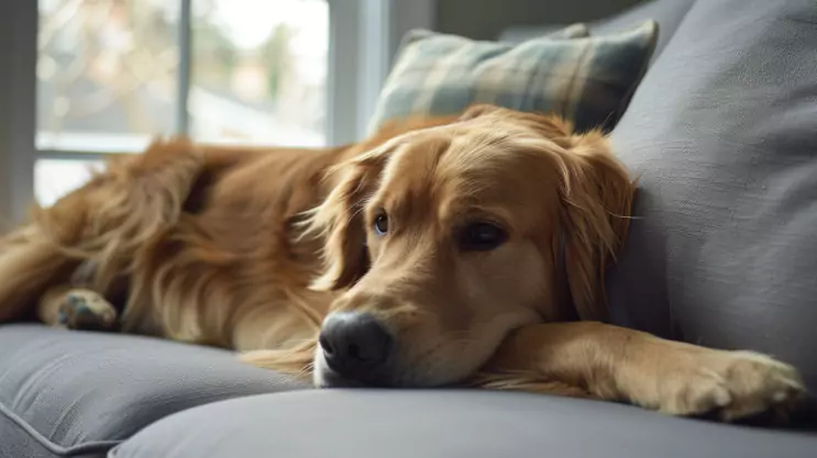 Golden retriever sam w domu – ile wytrzyma szczeniak i dorosły pies – tabela