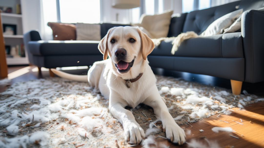 Labrador podczas okresu linienia