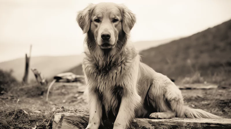 Golden retriever - stare zdjęcie