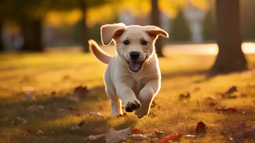 szczeniak labradora na świeżym powietrzu