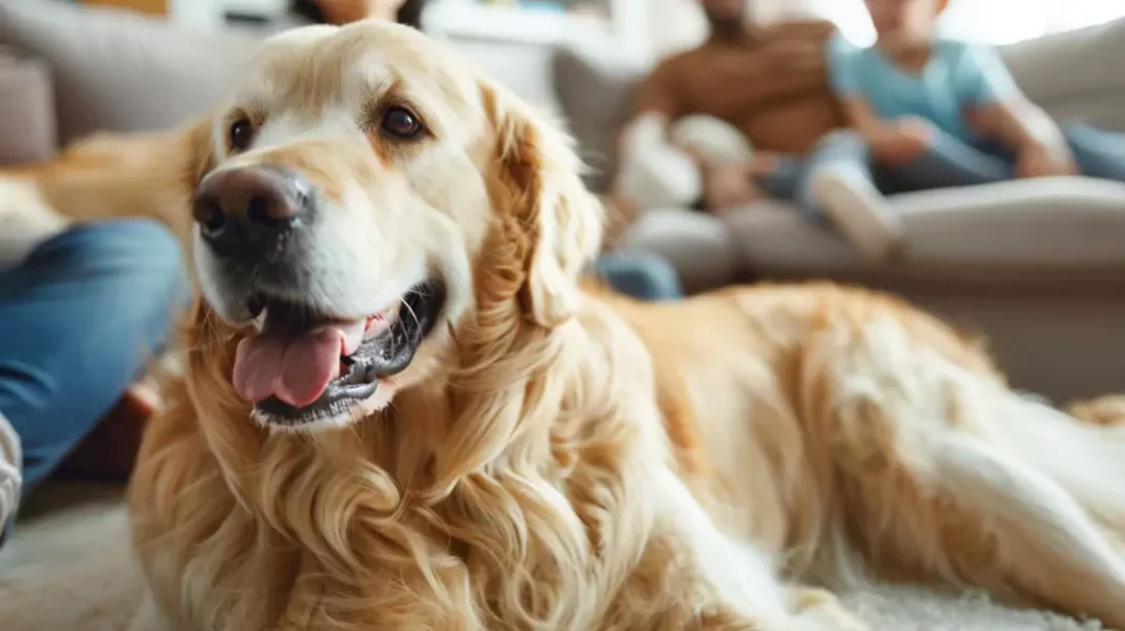 golden retriever i duża rodzina