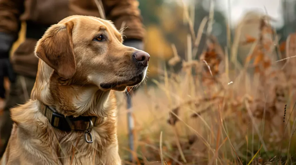 labrador użytkowy podczas polowania