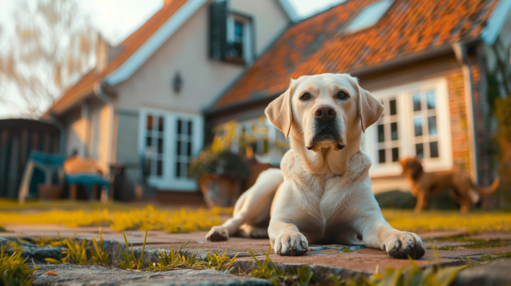 labrador pies stróżujący