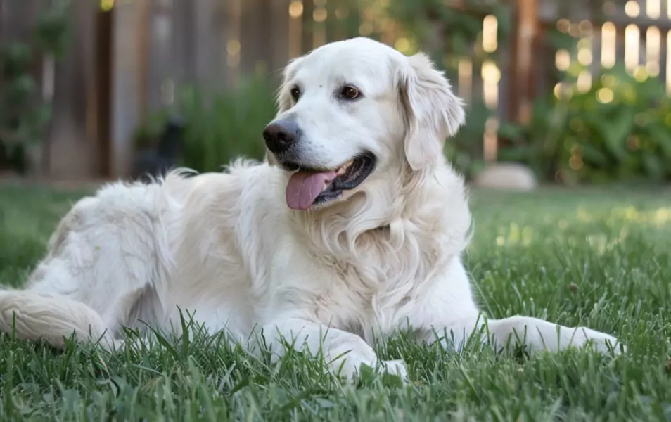 biały golden retriever