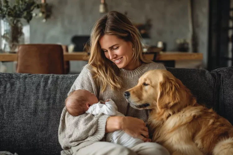 golden retriever po urodzinach dziecka