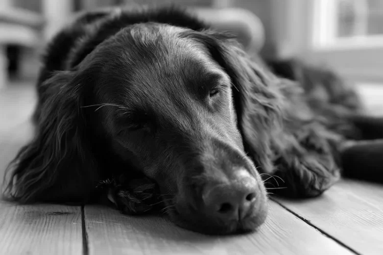 stary flat coated retriever
