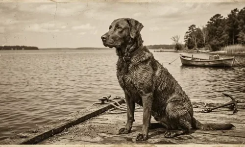 Historia chesapeake bay retriever - stara fotografia chesapeake bay retrievera