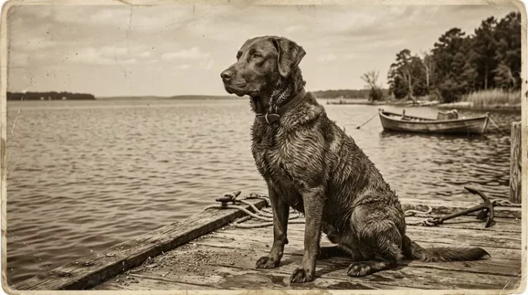 Historia chesapeake bay retriever - stara fotografia chesapeake bay retrievera