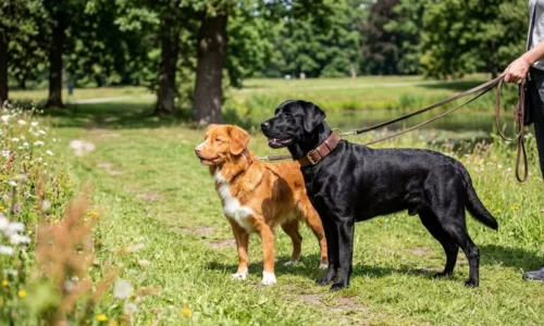 porównanie toller i labradora koło siebie