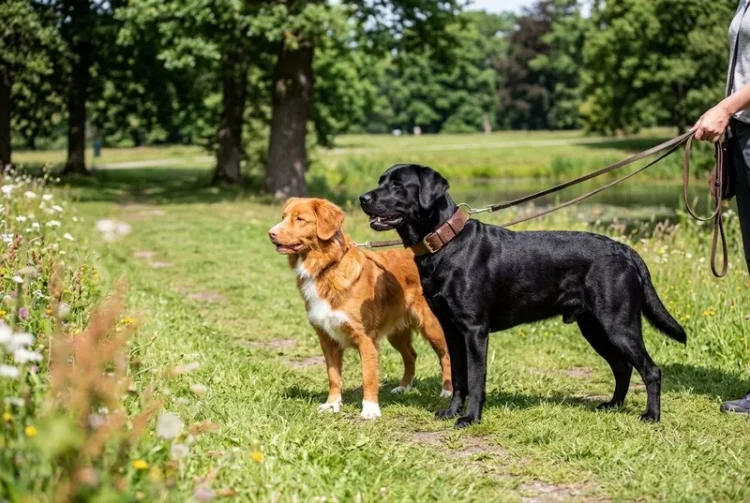porównanie toller i labradora koło siebie
